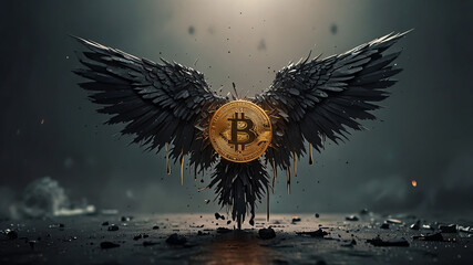 Bitcoin flying with the wings