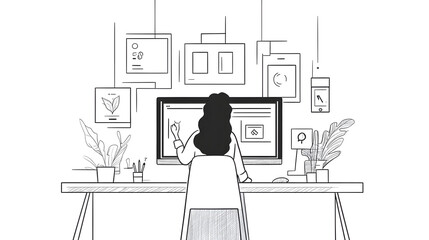 A Sophisticated Minimalistic Line Style Advertisement for a Feature-Rich Image Application