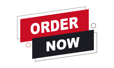 Order now vector button, banner.