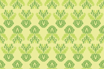 Ikat floral seamless pattern on background,damask seamless pattern,vector illustration,Ikat ethnic oriental embroidery,Aztec style,baroque.design for texture,fab,clothing,decoration,fashion.