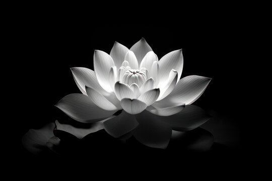 Lotus reflection monochrome flower. - Powered by Adobe