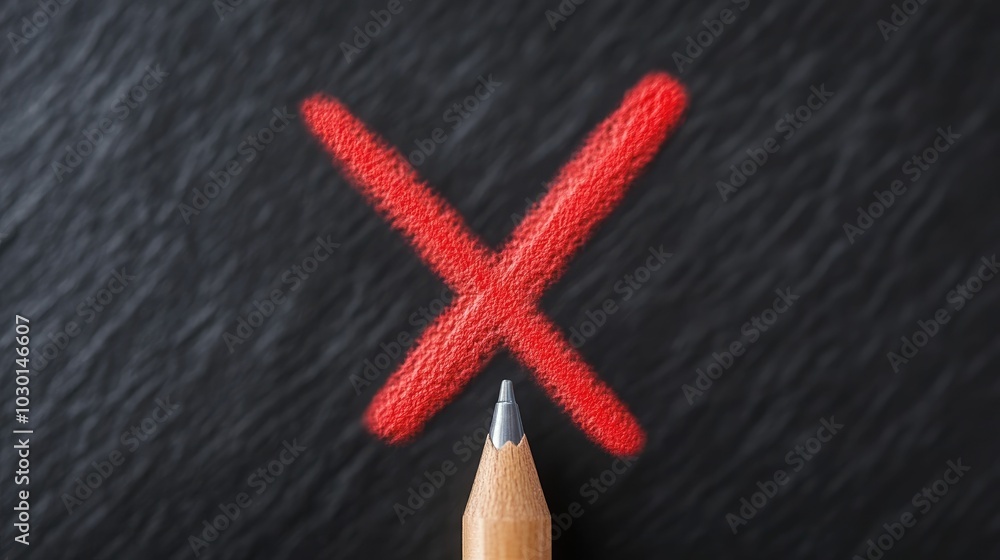 Poster close up of a checklist with a red marker crossing out errors symbolizing the process of control and