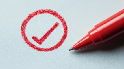 Close up of a red marker circling a critical error on a control checklist representing the need for process improvement and assurance in business management and