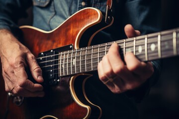 Obraz premium Hand playing guitar musician adult entertainment.
