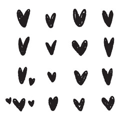 Heart doodles. Hand drawn hearts. Design elements for Valentine's day. Vector EPS 10.	