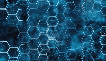 Abstract Digital Pattern of Interlocking Hexagons