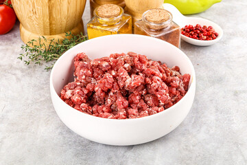 Raw beef minced meat for cooking