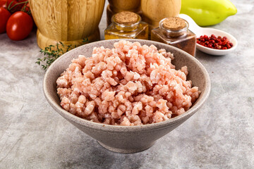 Homemade Raw pork minced meat