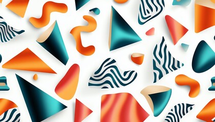 Obraz premium Geometric triangle pattern with dynamic, flowing shapes
