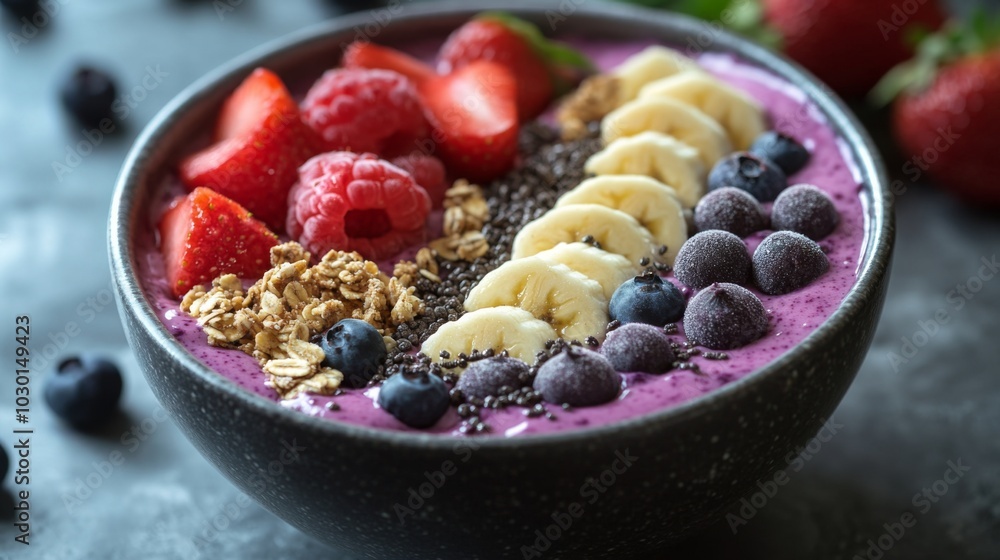 Canvas Prints Smoothie Bowl with Fresh Fruits and Granola