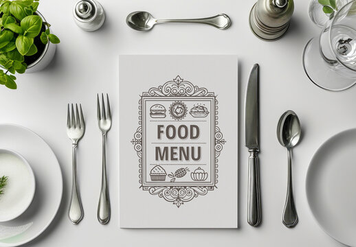 A4 Food Menu Mockup Template