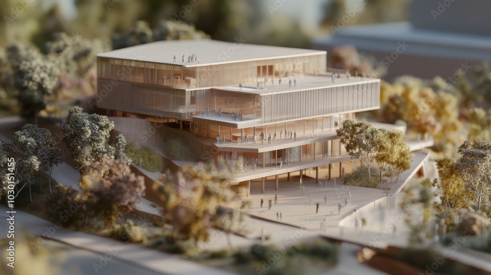 Poster the 3d-rendered model of the building gave a lifelike preview of the final structure.
