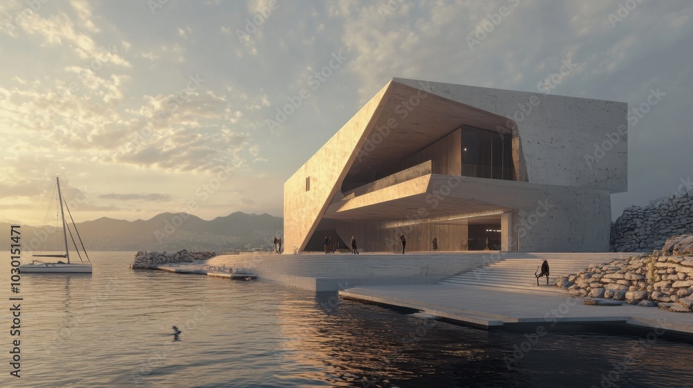 Poster the rendered 3d model of the building provides a realistic and beautiful visualization of the final 