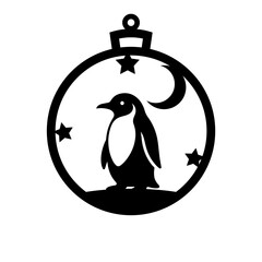 Christmas round ornament, Christmas vector illustration 