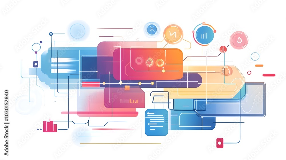 Poster abstract technology background with geometric shapes and lines