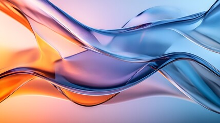 Naklejka premium Abstract Wavy Lines in Blue and Orange Hues