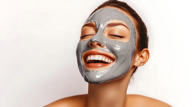 Beautiful portrait of a female enjoying a pampering session at the spa, showcasing a vibrant and radiant complexion thanks to a revitalizing face mask.