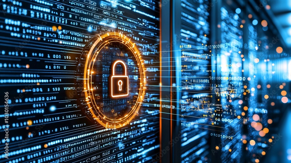 Poster a password manager app visualized as a glowing safe filled with keys and digital locks, surrounded b
