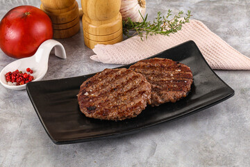 Grilled beef burger cutlet minced meat