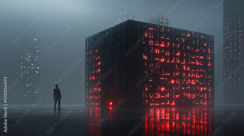 Poster a digital safe bursting with encrypted files, while a hacker stands outside confused by the multiple