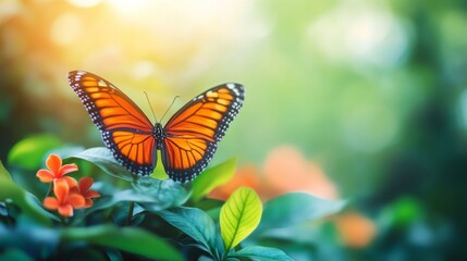 Butterfly in Vibrant Garden