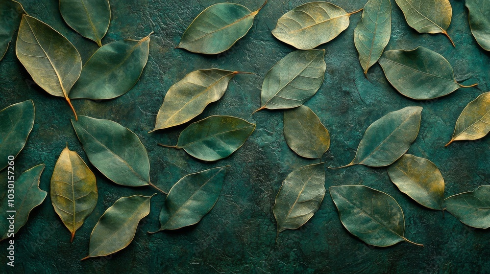 Wall mural Green Leaves Pattern