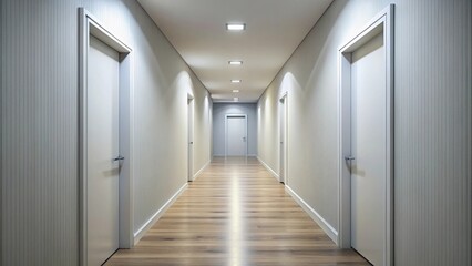 Minimalist hallway with two doors