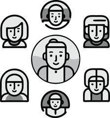 Family Web Icons Set Vector illustration logo concept design