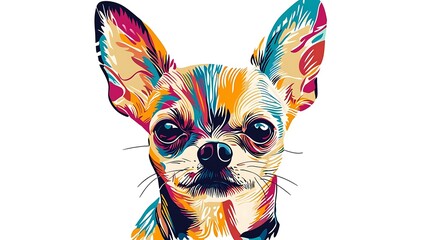 With its creative and modern design, this unique Chihuahua illustration is sure to stand out in any graphic design project or content related to pets