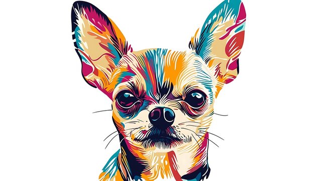 With its creative and modern design, this unique Chihuahua illustration is sure to stand out in any graphic design project or content related to pets