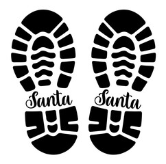 Santa's Foot prints vector illustration 