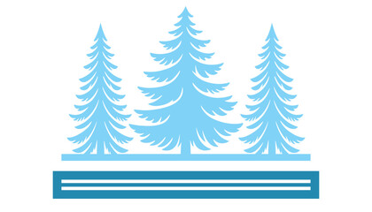 Christmas Scene laser cut template, Winter scene vector illustration 