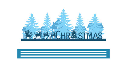 Obraz premium Christmas Scene laser cut template, Winter scene vector illustration 
