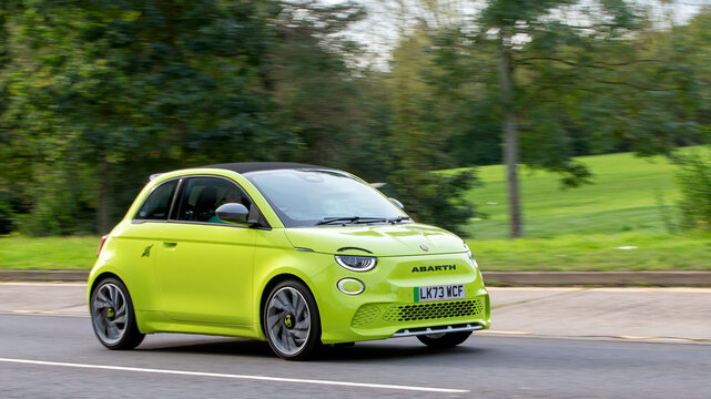 2023 green Abarth 500e Scorpionissima electric car
