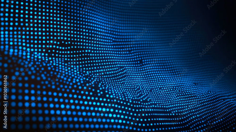 Poster abstract digital blue dots background illustration conceptualizing modern technology, data represent