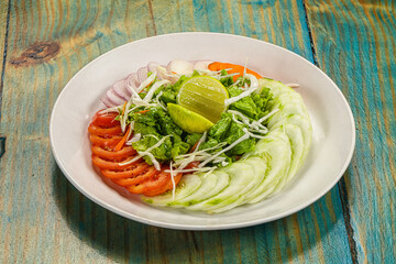 Fresh vegan Green salad with vegetables