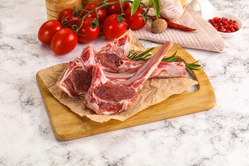 Raw Rack of Lamb for cooking