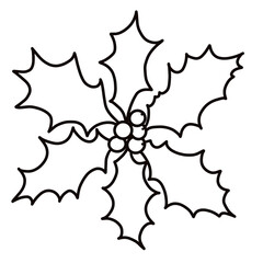 A simple yet charming line drawing of a christmas flower, perfect for Christmas-themed coloring pages, seasonal invitations, or winter decor