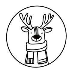 Christmas deer coloring page, outline with delicate branches, perfect for winter-themed coloring books and educational materials for kids or adults during holiday craft activities