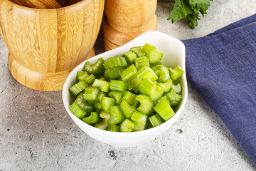 Vegan cuisine - Sliced celery stem