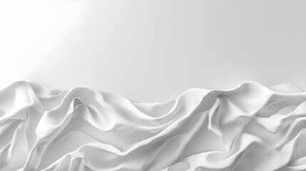 Obraz premium Soft, white fabric drapes elegantly against a minimalist background, creating a sense of pure serenity.