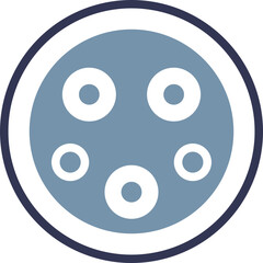 Illustration of a J1772 Type 1 charger interface with circular connectors.