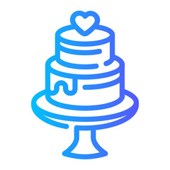 wedding cake Line Gradient Icon