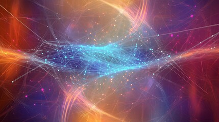 A mesmerizing abstract image of interconnected networks resembling a digital web, symbolizing the realm of cyberspace and virtual communication