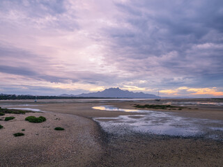 View to Mountain over Tidal Flat