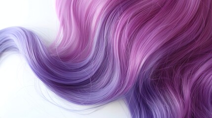 Obraz premium Close up of wavy hair with purple and pink highlights.