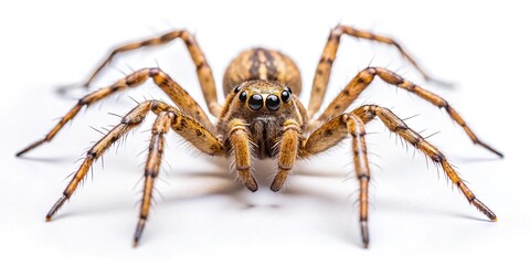 Minimalist spider argyroneta aquatica isolated on white background
