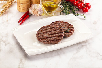 Grilled beef cutlet for burger