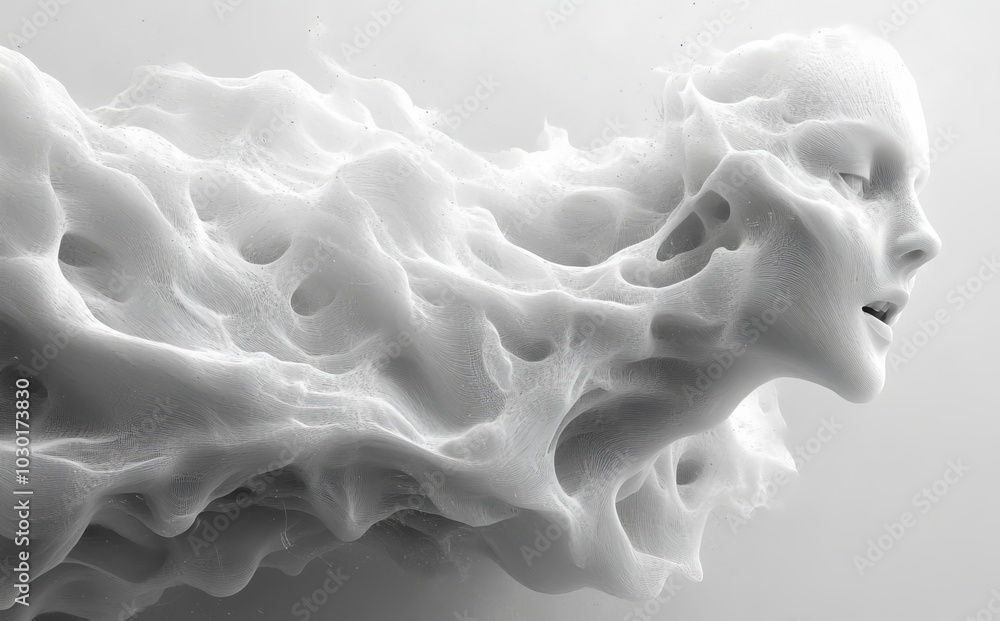 Poster dynamic futuristic background with abstract detailed shapes. 3d render.