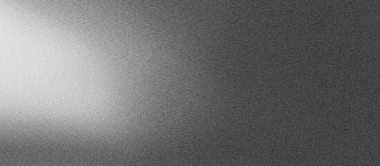 Grainy gradient background, dark gray black and white abstract noise texture banner backdrop design